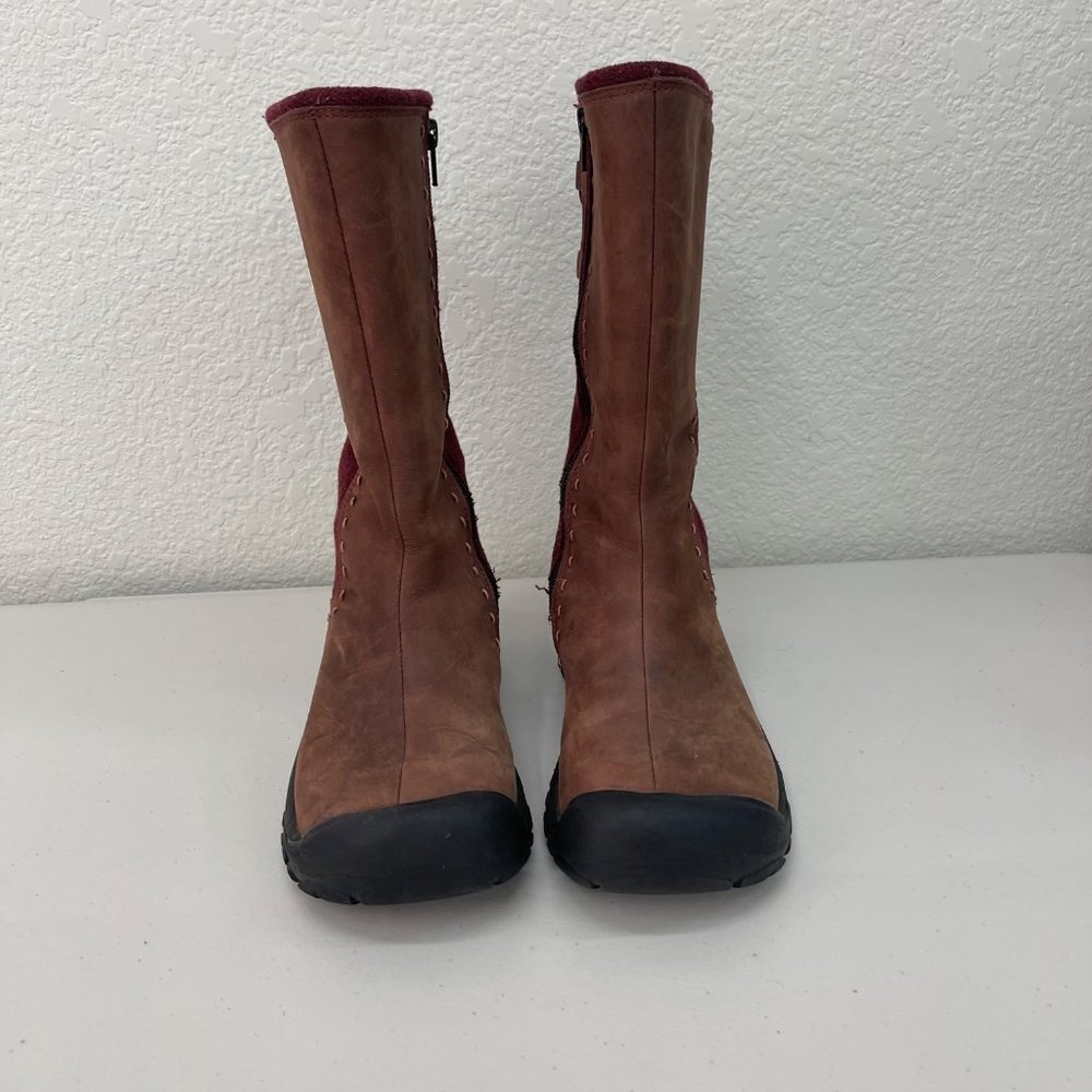 Keen Winthrop Leather Side Zip Insulated Winter Snow Boots 5379-MBRN Womens 7.5 - Picture 2 of 8